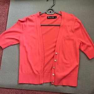 Coral short sleeve sweater